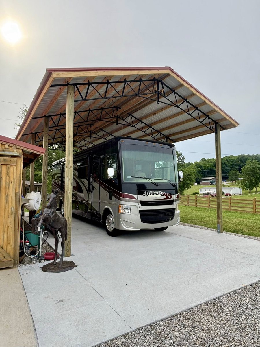 truemetalsupply's tweet image. 🚐💨 Check out this 20x40x14 RV Carport in New Market, TN! Built with Barn Red Tuff-Rib metal roofing & strong steel trusses from True Metal Supply, this structure is as durable as it is bold. 💪❤️ Covered, protected, and built to last.
🔹 Shoutout to Tenpak Builders for the…