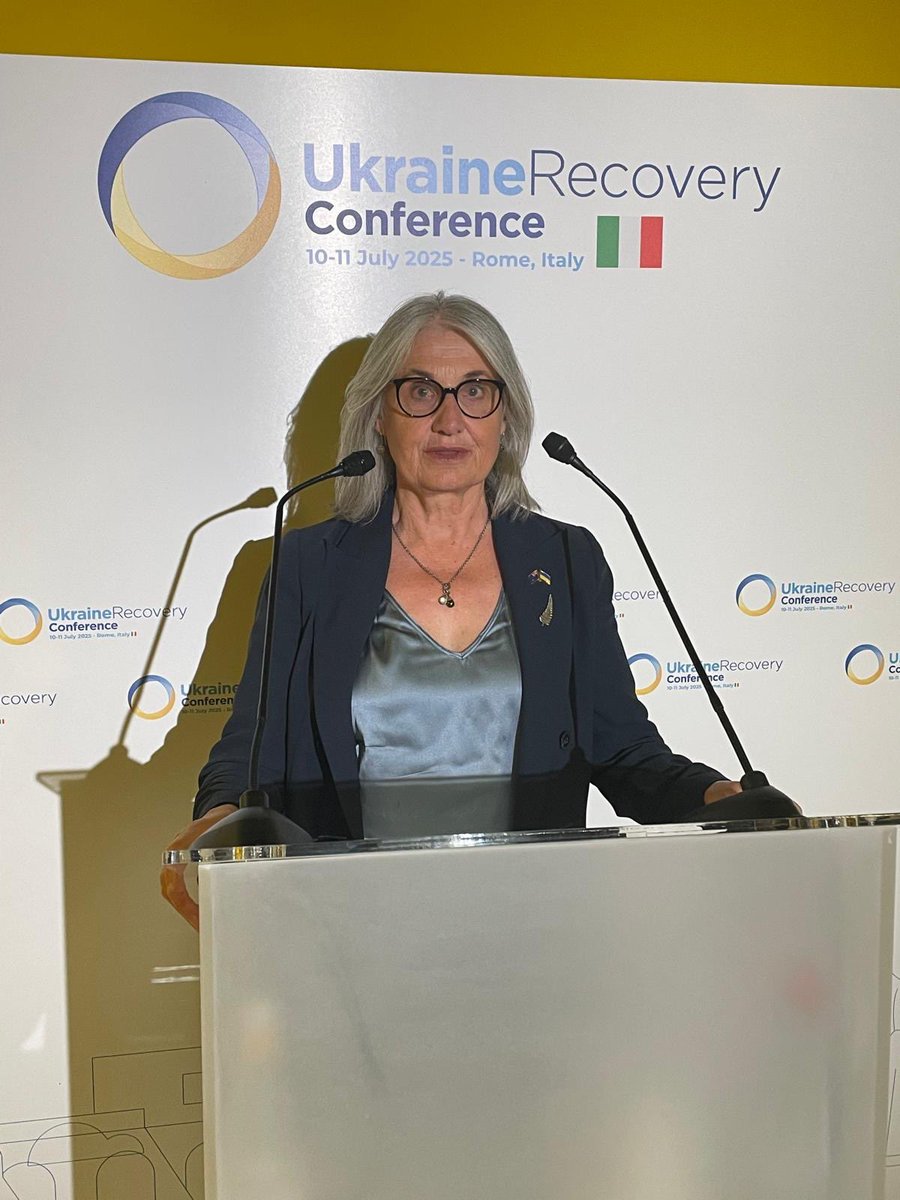 New Zealand stands in solidarity with Ukraine 🇺🇦 at the Ukraine Recovery Conference in Rome.

#URC2025