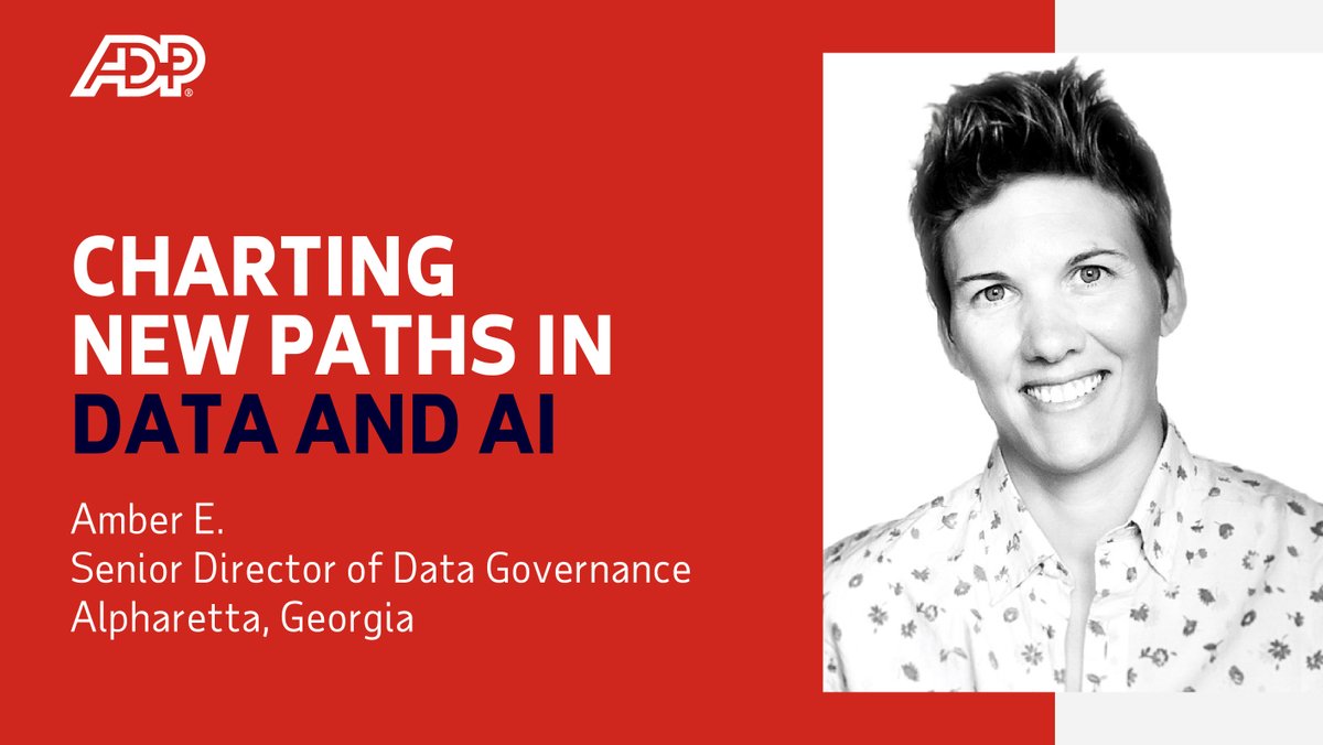 Meet Amber, senior director of data governance at ADP Alpharetta! With 18 years at ADP, she cherishes the supportive culture. Her team focuses on safe data practices, responsible artificial intelligence (AI), reducing data risk and more. 
ADP is #hiring! bit.ly/46B1xp0