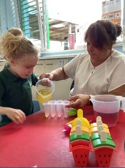 This half term our topic is ‘At the seaside’. Caterpillars have had lots of fun making ice-lollies, splashing in the paddling pool and playing in our ice-cream parlour role play area. We have completed lots of seaside crafts and sensory activities.