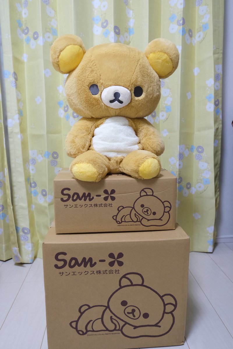rilakkumaruuu's tweet image. リラックマのダンボール可愛すぎ🥰📦