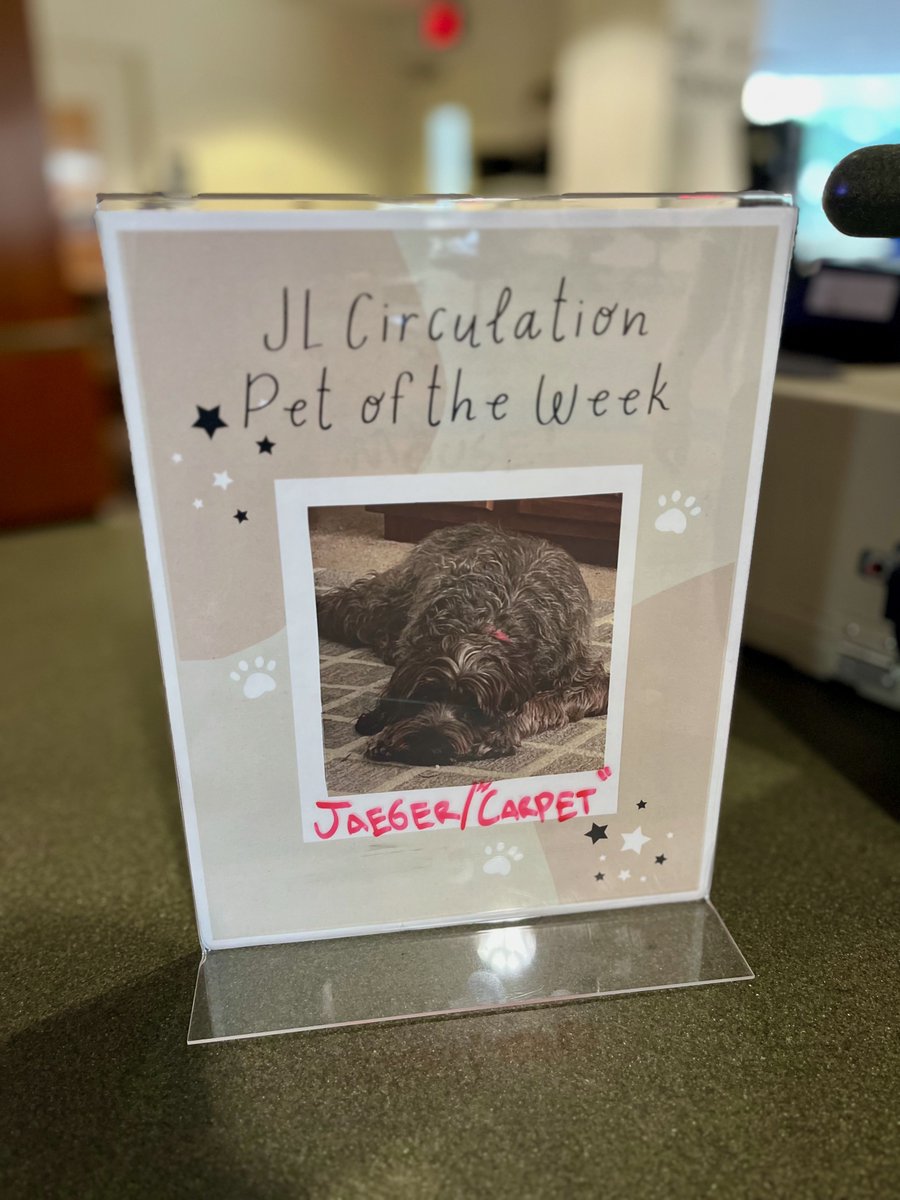 How photogenetic is your pet? Are they ready for #ARRRGH bright lights?
 
Join the fun of the circulation desk’s pet of the week display. Submit your pet nomination here ⤵️ 
ecu.az1.qualtrics.com/jfe/form/SV_1U…