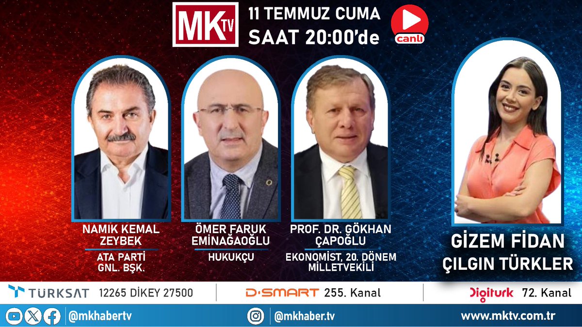 MK HABER TV (@mkhabertv) on Twitter photo #CANLI
<a href="/gizemfidanhaber/">Gizem Fidan</a> ile #ÇılgınTürkler 20.00’de <a href="/mkhabertv/">MK HABER TV</a>’de!
MK TV İZLEMEK İÇİN:
DIGITURK 72. KANAL
D-SMART 255. KANAL
mktv.com.tr
<a href="/atacizeybek/">Namık Kemal Zeybek</a> <a href="/eminagaoglu/">Ömer Faruk Eminağaoğlu</a> <a href="/CapogluGokhan/">Gökhan Çapoğlu</a> #CANLI
<a href="/gizemfidanhaber/">Gizem Fidan</a> ile #ÇılgınTürkler 20.00’de <a href="/mkhabertv/">MK HABER TV</a>’de!
MK TV İZLEMEK İÇİN:
DIGITURK 72. KANAL
D-SMART 255. KANAL
mktv.com.tr
<a href="/atacizeybek/">Namık Kemal Zeybek</a> <a href="/eminagaoglu/">Ömer Faruk Eminağaoğlu</a> <a href="/CapogluGokhan/">Gökhan Çapoğlu</a>