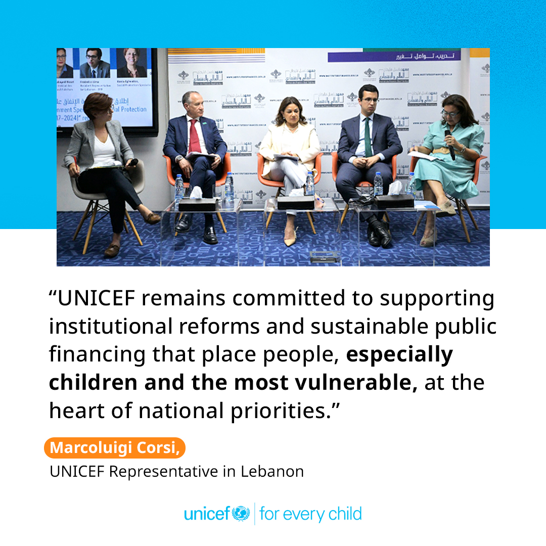 UNICEFLebanon's tweet image. #Lebanon’s path toward a fair, inclusive, and rights-based social protection system is clearly outlined in the National Social Protection Strategy. The National Disability Allowance, one of three social grants embedded in the Strategy, implemented with @mosalebofficial and…