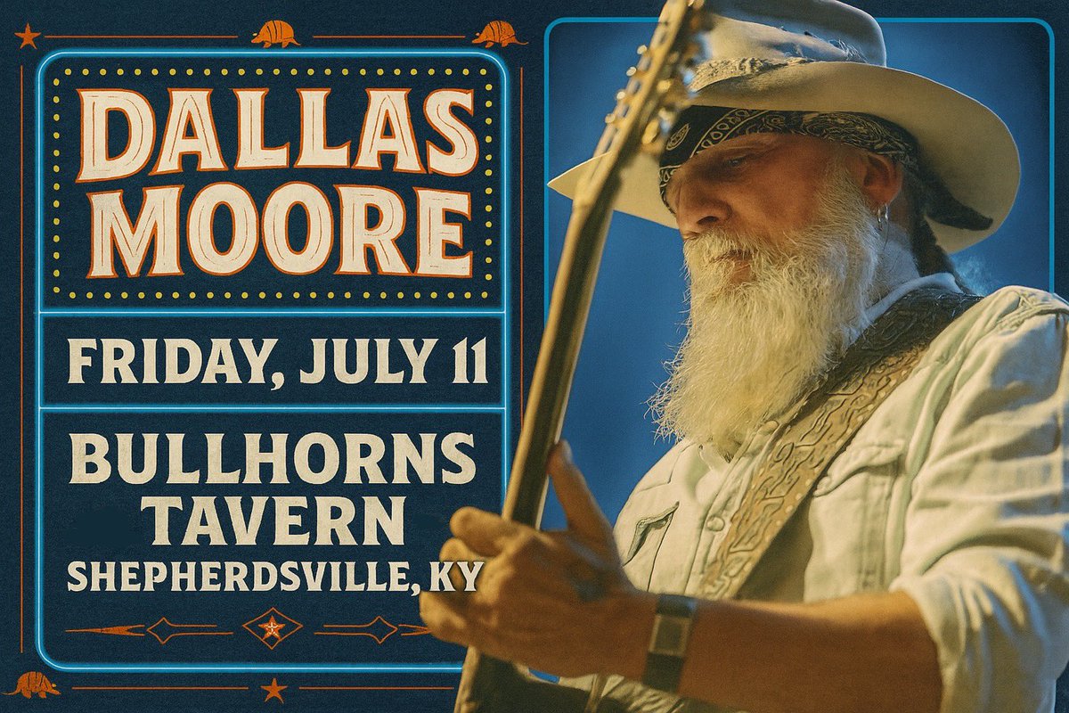 🔥 LET'S GO KENTUCKY🔥

Dallas Moore LIVE at Bullhorns Tavern in Shepherdsville, Kentucky 9pm til Midnight TONIGHT 7/11/25

This will be my one and only show for Bullitt County Kentucky for 2025

Tickets Available In Advance At bullhornstavern.com/events/

Git Amongst It!