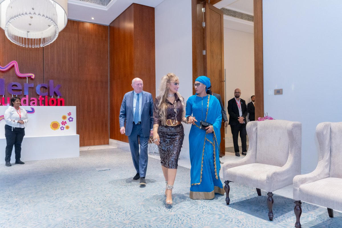 "I truly cherished this special moment in the protocol room just before our official dinner at the 7th Edition of the Merck Foundation First Ladies Initiative (MFFLI) Summit 2025 in Dubai. 

Surrounded by Their Excellencies, the First Ladies of Africa and Asia, there was such a