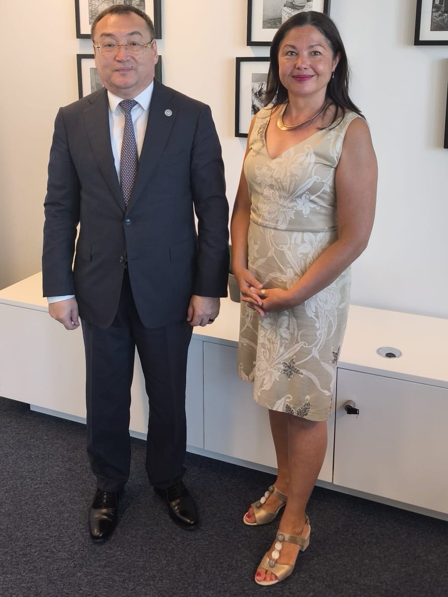 kgembassybe's tweet image. On July 11, Ambassador Aidit Erkin met with Ms. Audrone Perkauskiene, Deputy Managing Director of the EEAS. They discussed bilateral cooperation, including the ratification of the Enhanced Partnership and Cooperation Agreement and upcoming joint events.