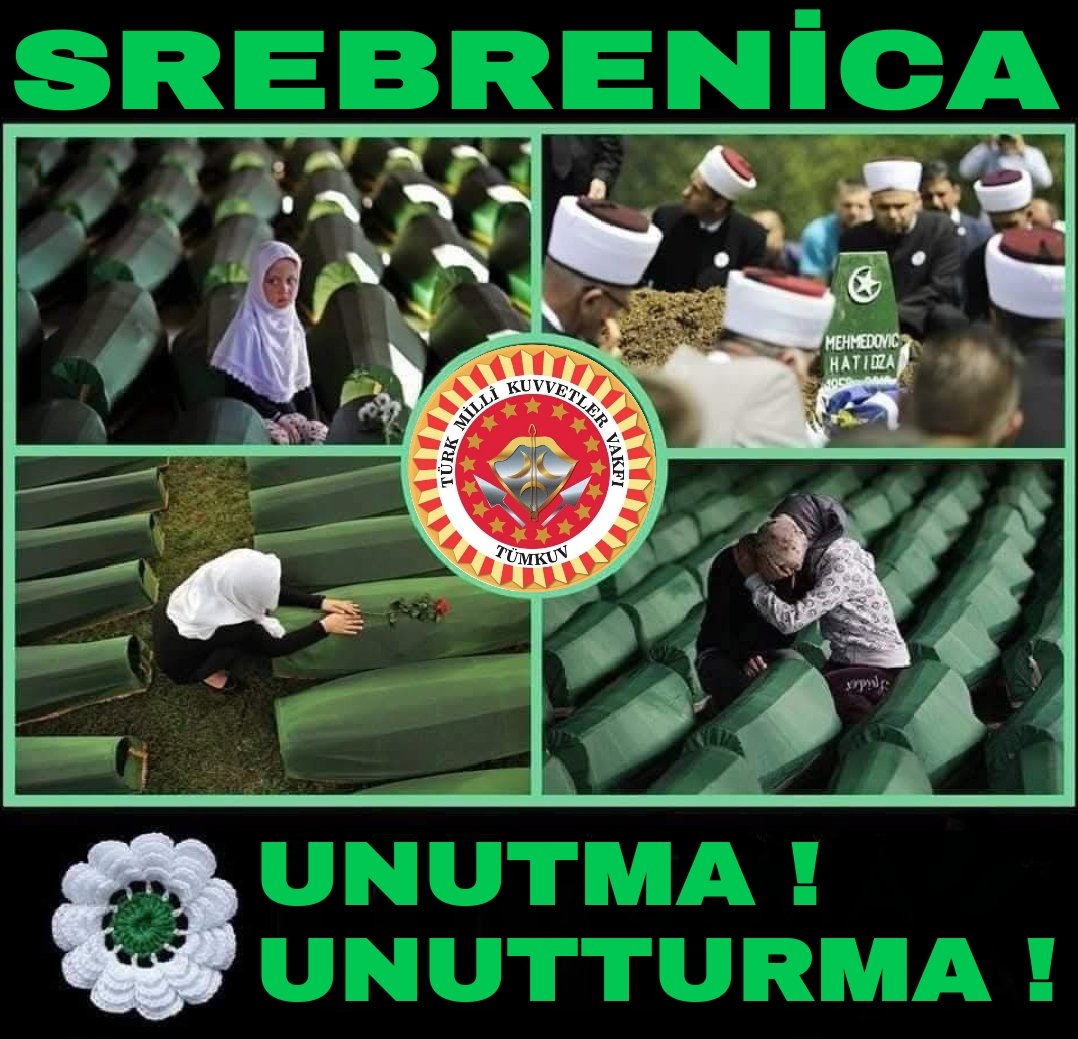11 Temmuz 1995'te Srebrenitsa'da dünyanın gözü önünde, medeni denilen aslı vahşi  Avrupa'nın ortasında 8372 masum sivil Müslüman, sırp vahşiler tarafından acımasızca katledildi, soykırıma uğradı.

Aziz ruhlarını şad mekanları cennet olsun.

#Srebrenica 
#bosnaihercegovina