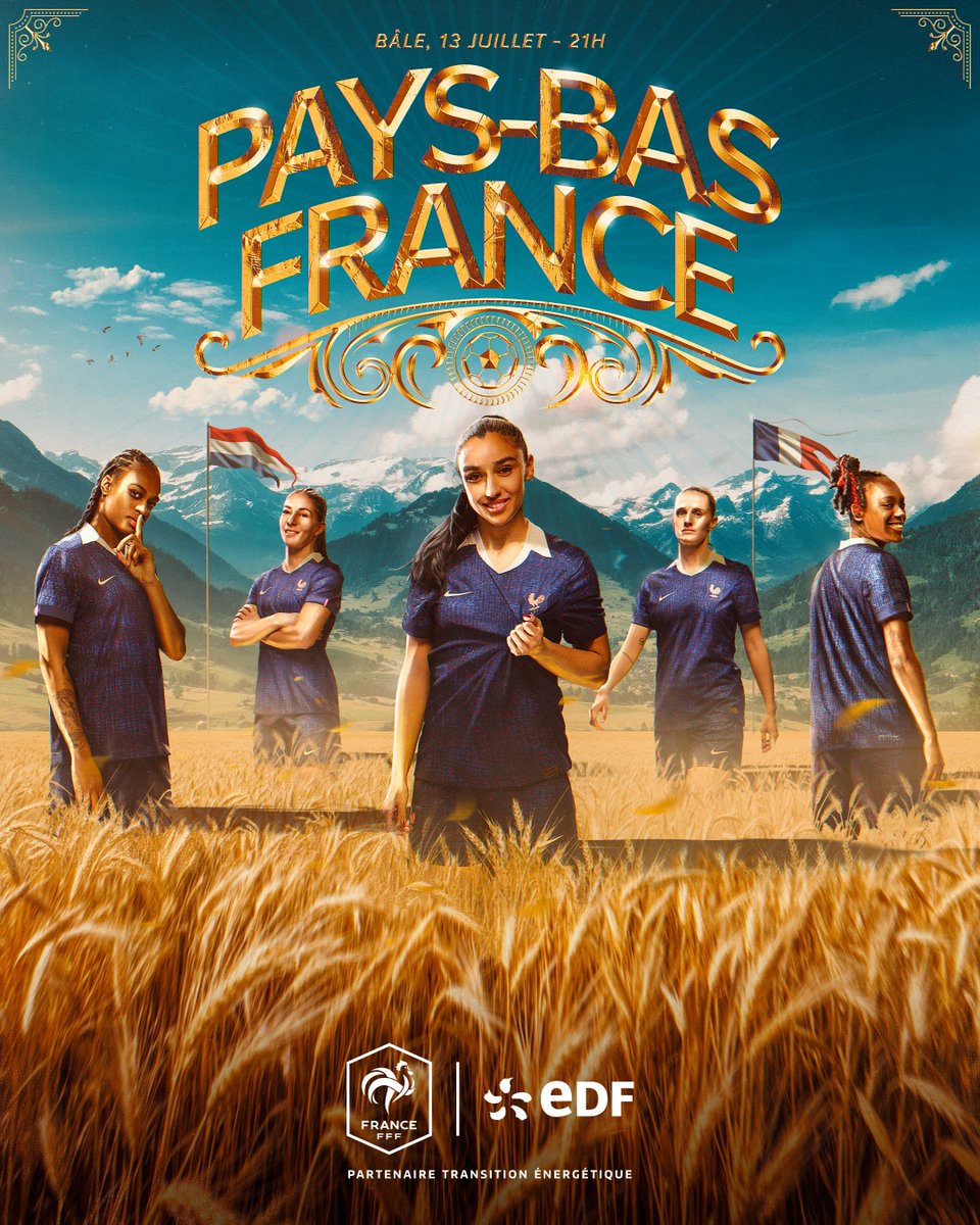 EDF_Foot's tweet image. 𝐎𝐛𝐣𝐞𝐜𝐭𝐢𝐟 𝟑 𝐬𝐮𝐫 𝟑 ⚡
Après 2 victoires, les Bleues veulent confirmer et obtenir leur ticket pour les quarts de finale face aux championnes d’Europe 2017 🎟
🆚 Pays-Bas
🏟 Bâle
📆 13 juillet
🕘 21h00
📺 France 2
Les voyez-vous se qualifier à l’issue du match ?