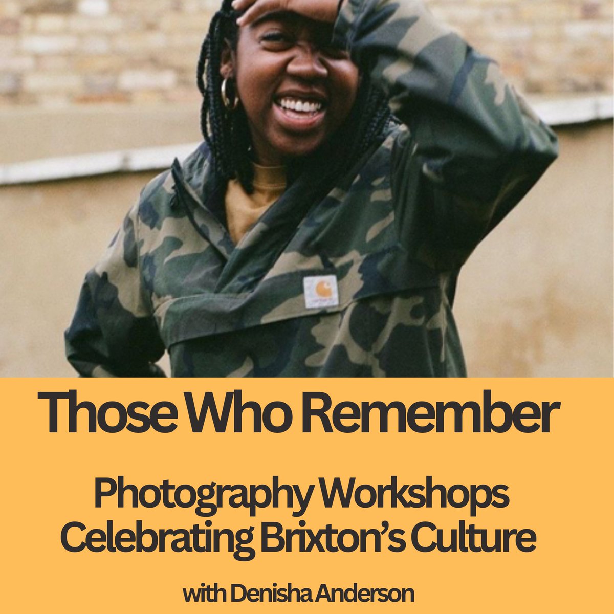 📸 Street Photography Workshops in Brixton 📸

Explore Brixton’s streets through a storytelling lens, documenting the vibrancy of the local area with photographer Denisha Anderson. #Brixton #Photography #AfricanDiaspora #Arts

eventbrite.co.uk/e/those-who-re…