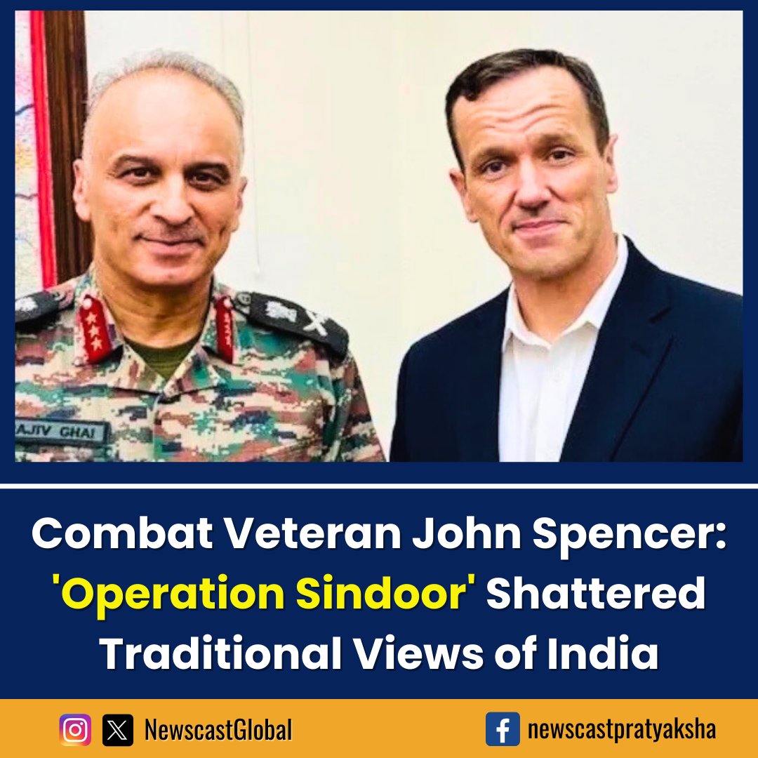 Newscast Pratyaksha (@newscastglobal) on Twitter photo .@UrbanWarfareIns head, <a href="/SpencerGuard/">John Spencer</a>, praises #IndianArmedForces for their success in #OpSindoor, highlighting adept use of #ModernWarfare tactics against Pak. During his India visit, Spencer met Lt. Gen. Rajiv Ghai, DGMO, calling the discussion insightful on social media. .@UrbanWarfareIns head, <a href="/SpencerGuard/">John Spencer</a>, praises #IndianArmedForces for their success in #OpSindoor, highlighting adept use of #ModernWarfare tactics against Pak. During his India visit, Spencer met Lt. Gen. Rajiv Ghai, DGMO, calling the discussion insightful on social media.