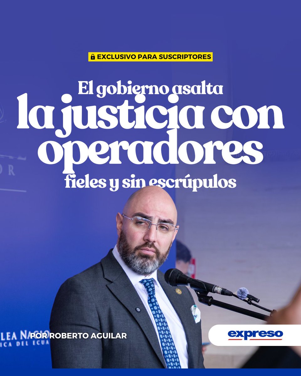 Expresoec's tweet photo. #ANÁLISIS | El bienmandado presidente de la Corte Nacional de Justicia, José Suing, hizo (como siempre) lo que el gobierno esperaba de él: puso a Mario Godoy, por segunda vez, en la terna para presidir el Consejo de la Judicatura.

Lee la nota de Roberto Aguilar: https://t.co/vusbtUERk2
