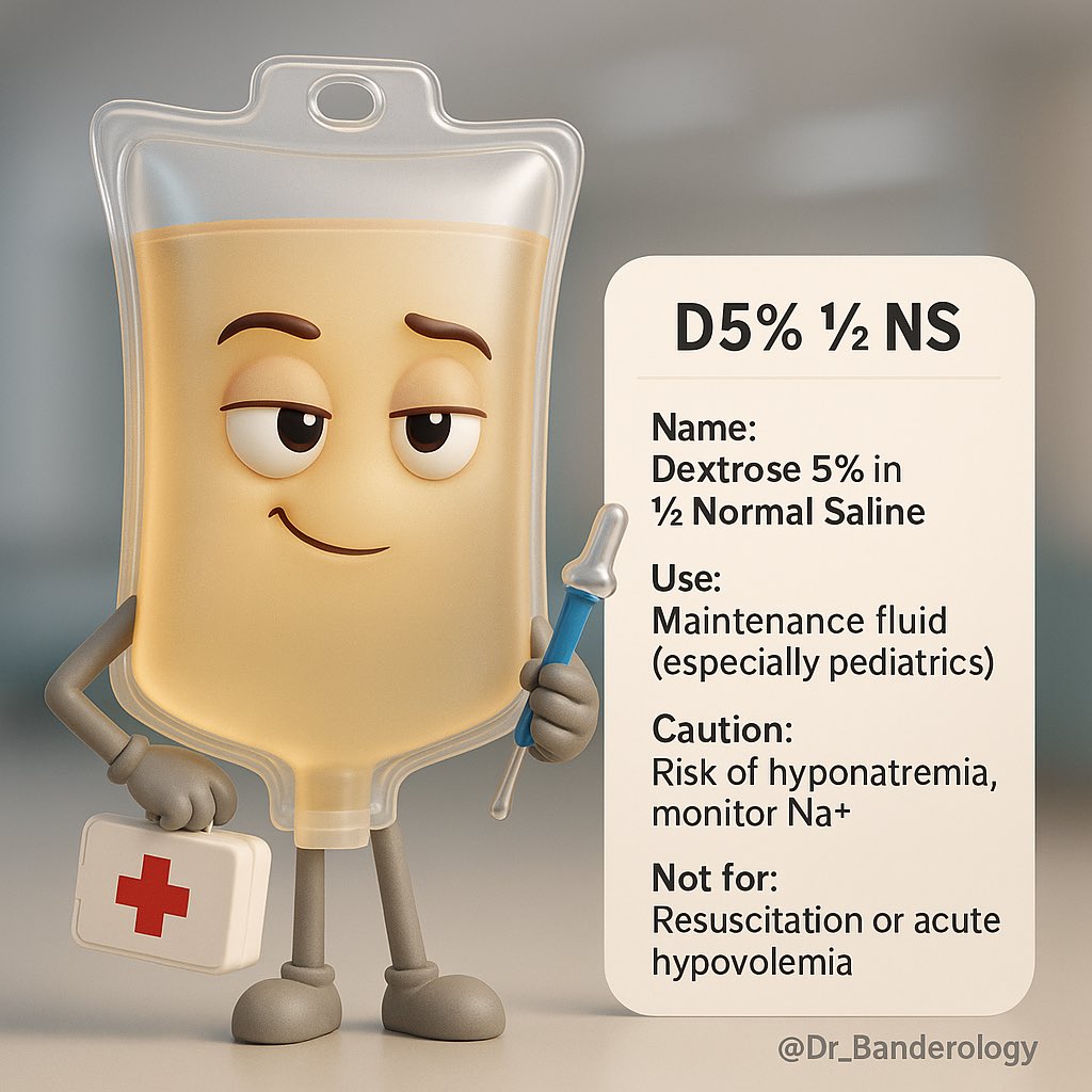 Dr_Banderology's tweet photo. Clinical IV Diluent Guide – Visual Overview of Common Fluid Bags and Their Uses

A 3D educational series illustrating key IV diluents with their clinical indications, cautions, and compatibility insights. https://t.co/5IDDYeGH4L