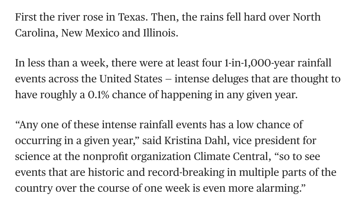 There's is a lot of climate doomerism on the left that I often mock; but on the right, there is still a genuine neglect about how many of these impacts have already arrived, and how urgently we need to address them. Major climate disasters are just the new norm now: