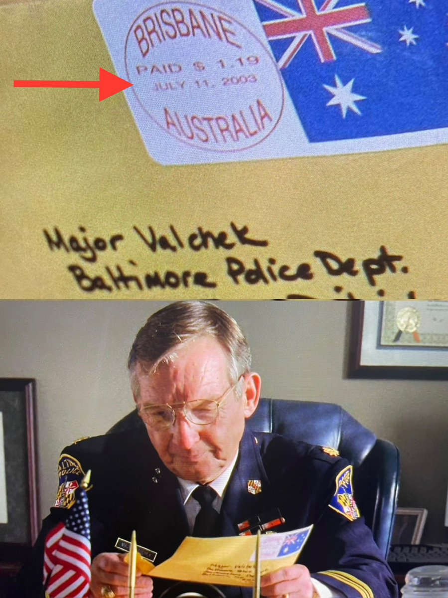 Ziggys_Duck's tweet image. 22 years ago today- July 11, 2003.
A photograph of the police surveillance van is mailed from Brisbane, Australia to Valchek's office. #TheWire