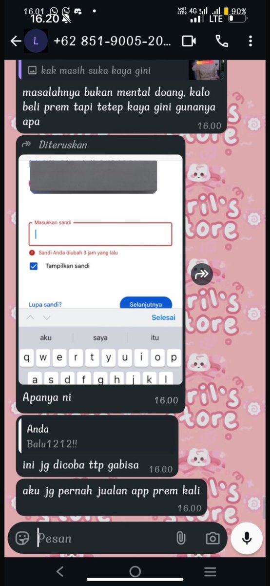 Hati hati dh dpt rude buyer begini.  +62 851-9005-2083 padahal ress ku jawab cpt, aku jg bls cpt. Dianya aja yg gasabar! Cust lain kelogout login ulang santai aja, gausah marah2 dong. Beli private aja sana kalo mau tenang🤣 km cari kemana aja shortmax itu bakal begini,app nya.
