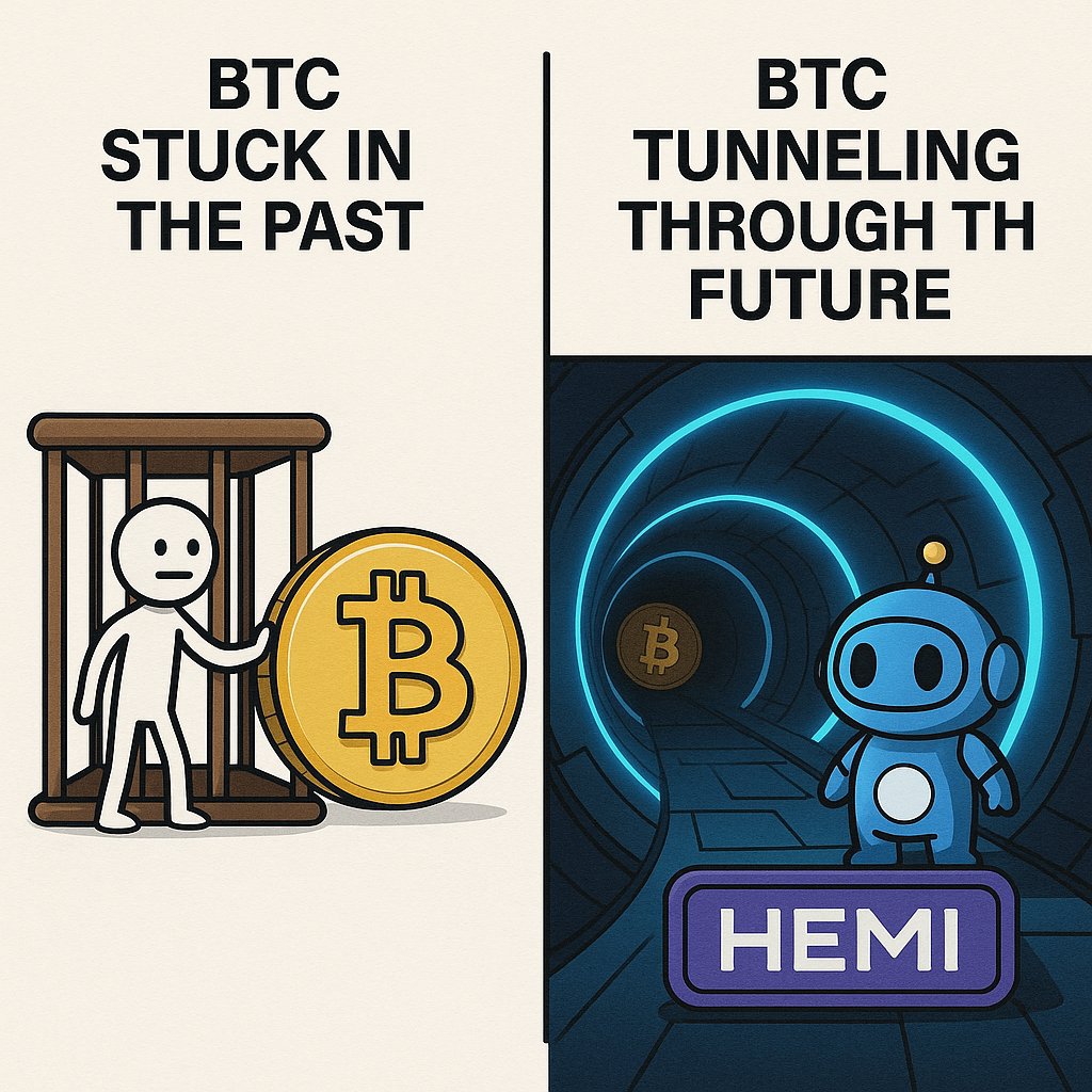 0xquizy's tweet image. Bitcoin maxis: “BTC doesn’t need DeFi”
Also Bitcoin: trapped in a cage
Meanwhile, @hemi_xyz: tunneling to the future 🛠️
#Hemi #ProgrammableBitcoin
