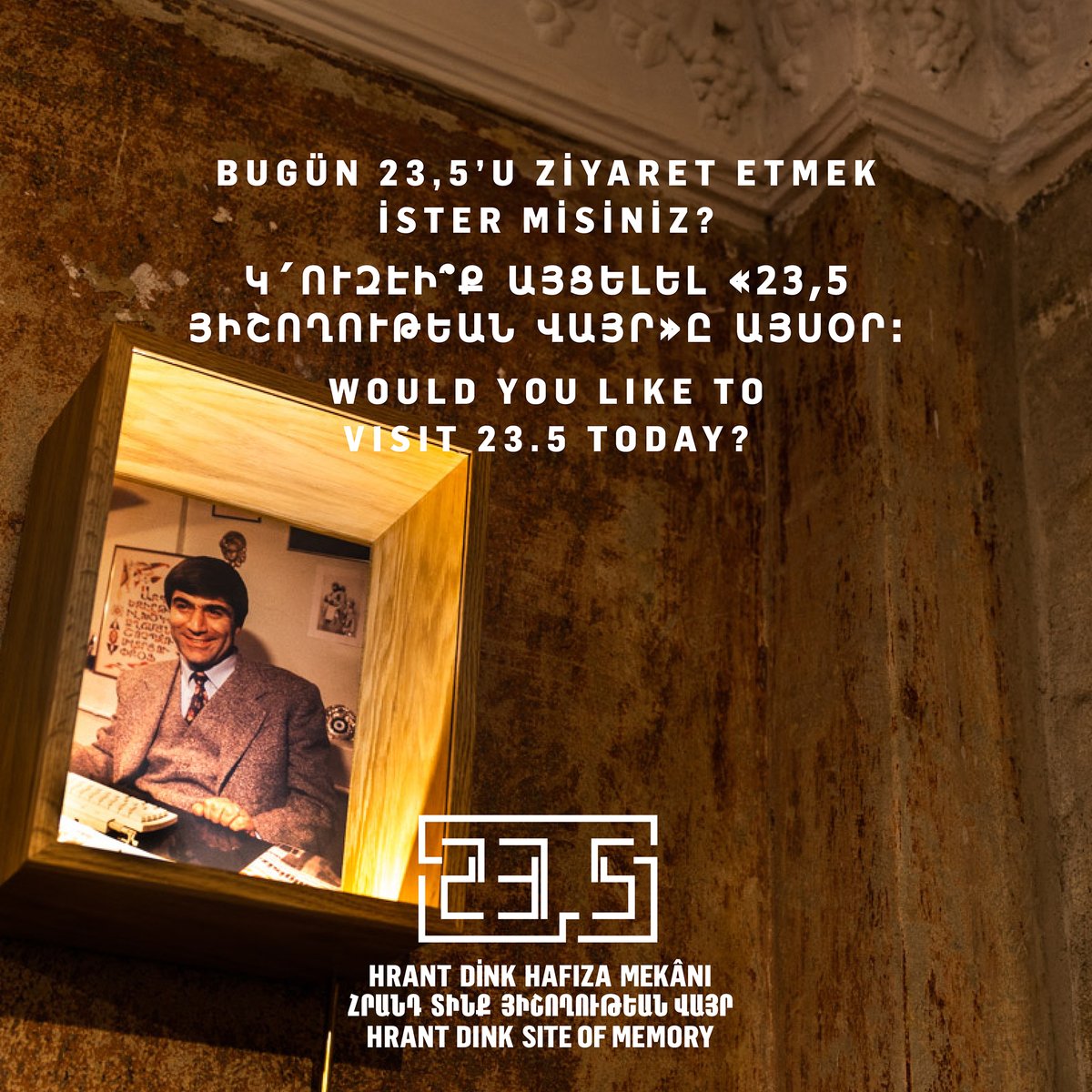 📅 Ziyaret Saatleri:
Salı - Cuma: 10:00 - 17:00
Cumartesi: 10:00 - 18:00
Pazar: 11:00 - 18:00

📌 Pazartesi günleri ve resmi tatillerde kapalıdır.
🎟️ Girişler ücretsizdir.
🎧 Mekândaki videolar, Türkçe, İngilizce ve Ermenice sesli rehber cihazlarıyla izlenebilir. ✨