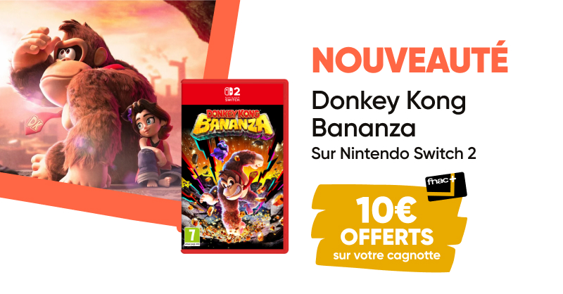 Fnac's tweet image. #Nouveauté 🐵Découvrez Donkey Kong Bananza sur Nintendo Switch 2 et bénéficiez de 10€ offerts sur votre cagnotte 🎮 ! 👉urlr.me/esPBpg