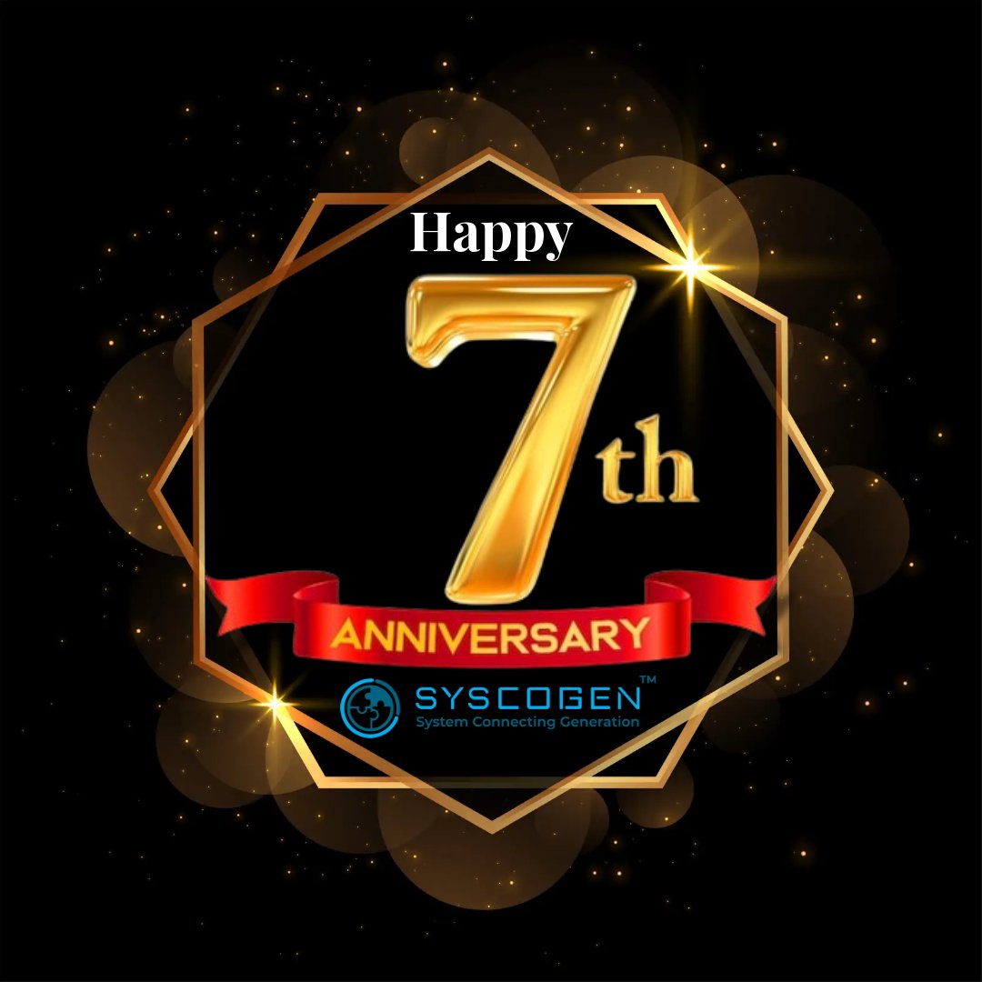 BIPLABSINGHA_DM's tweet image. 🎉 Celebrating 7 Glorious Years of #Syscogen! 🎉
From a humble beginning in 2017 to becoming a trusted name in IT solutions what a journey it has been! 
We extend our heartfelt thanks to our amazing clients, dedicated team members, partners, and well-wishers.
 #7YearsOfSyscogen