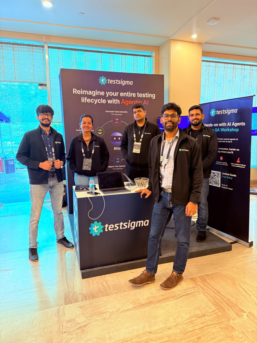 testsigmainc's tweet image. 💚 Testsigma is live at #TribeQonf2025!
We are talking all things AI in QA, from Agentic AI test automation to self-healing tests.
From writing tests to fixing them, our AI agents do the heavy lifting so you can focus on strategic decisions!
Swing by our booth and let's chat!