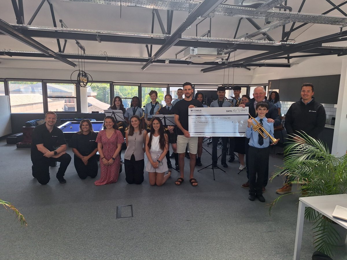 Our Y9 and Y10 Music Band performed for #CoreusFoundation staff in Exeter, celebrating the generous £1,000 grant awarded to our school by the Foundation, providing one-to-one instrumental lessons for students who do not qualify for pupil premium funding 

🙏😍

#LipsonLife 💙