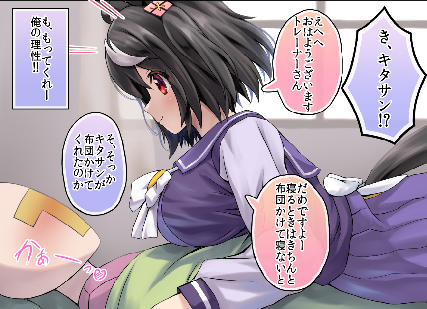 おはようございます!キタサンブラックが布団の上から起こしてくれたよ
Good morning! Kitasan Black woke me up from the futon.
#umamusume #ウマ娘 #kitasanblack 