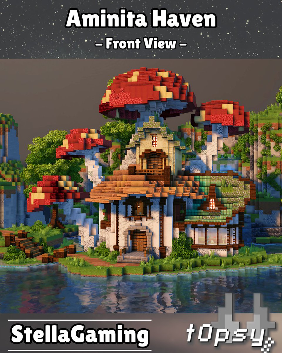 🍄 Aminita Haven 🍄

Aminita Haven is 1.21.5+ survival friendly build with
bedroom, storage room &amp; crafting room, potion room
and enchanting room.
Built in collaboration with <a href="/t0psy_/">t0psy_</a> 

Available for download here:- patreon.com/posts/aminita-…