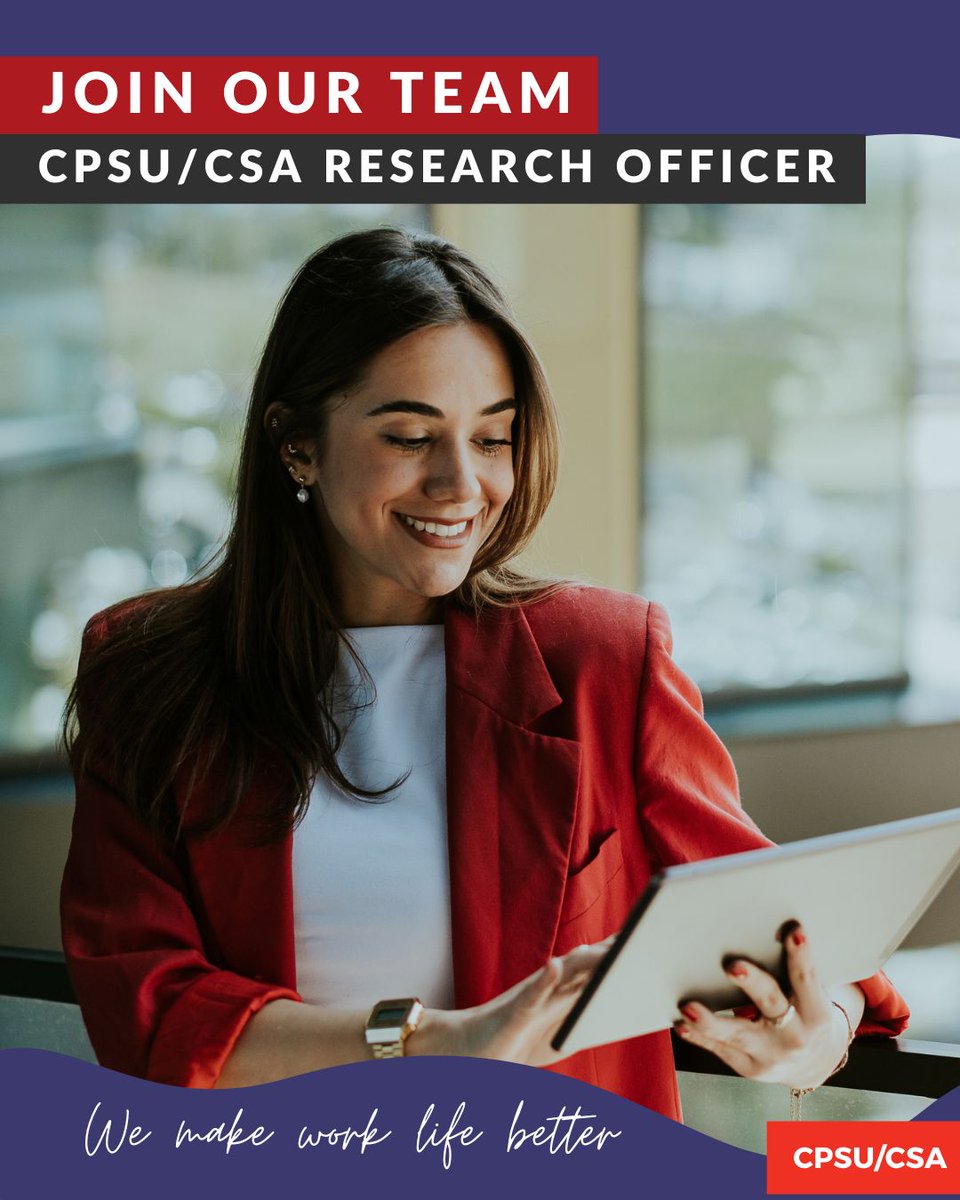 Job Opportunity🚨 We're hiring a Research Officer to assist our Industrial Team with research into matters that are of importance to the Union. Good pay, great conditions  &amp; the opportunity to make work life better. ⬇️ Learn more &amp; apply before 18 July: cpsucsa.org/research_offic…