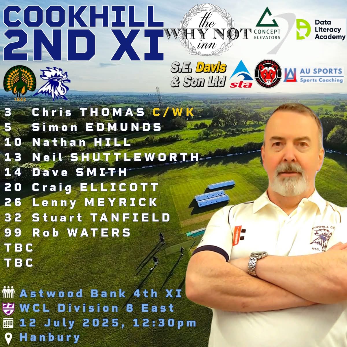 🏏🐓 TEAM NEWS 🐓🏏

1️⃣s: 🏠 v <a href="/BoarsCricket/">Bromsgrove Cricket Club</a> 3rd XI
2️⃣s: 🚗 at <a href="/astwoodbankcc/">Astwood Bank Cc</a> 4th XI

Go well all, going to be a warm one! ☀️

Thanks to our primary sponsors The Why Not Inn 🫶🤝