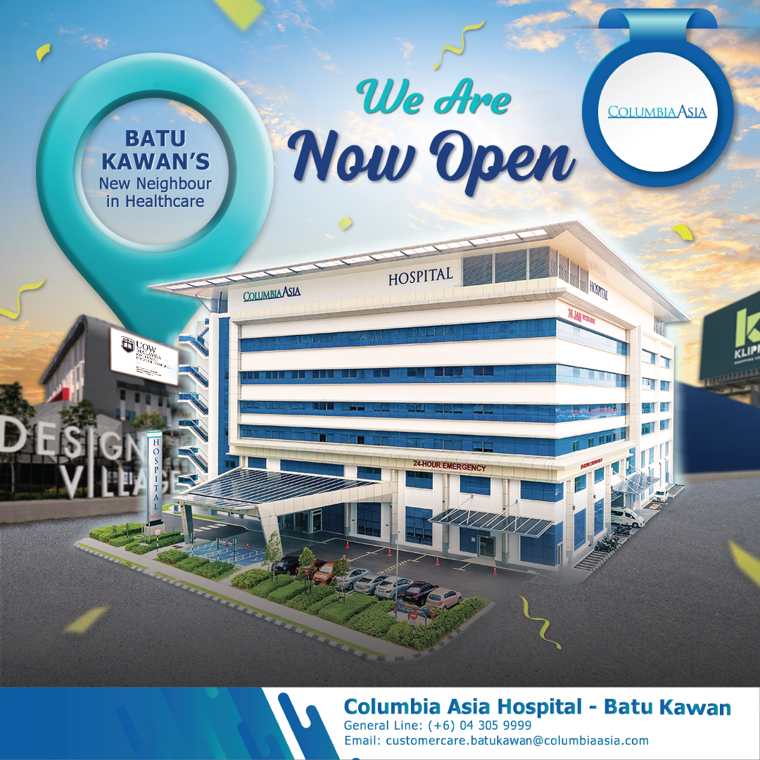 columbiaasia's tweet photo. Columbia Asia Hospital - Batu Kawan is now open!🎉

✔ 24-hour emergency care
✔ Specialist clinics
✔ Comfortable recovery spaces
✔ Convenient access

For enquiries, please call +604-305 9999 or visit https://t.co/uHodD7Wp8f

#ColumbiaAsia #ColumbiaAsiaHospitalBatuKawan https://t.co/THIpy7wn4j