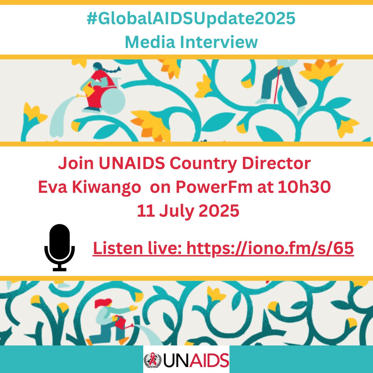 UNAIDS_ZAF's tweet image. Join @UNAIDS Country Director, @EvaKiwango for South Africa on @Powerfm987 today @10h30 on the #GlobalAIDSUpdateReport.
Listen live: iono.fm/s/65