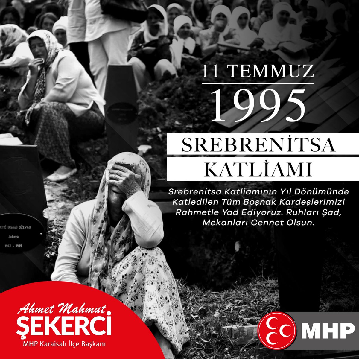 #Srebrenitsa Katliamının Yıl Dönümünde Katledilen Tüm Boşnak Kardeşlerimizi Rahmetle Yad Ediyoruz. Ruhları Şad, Mekanları Cennet Olsun.