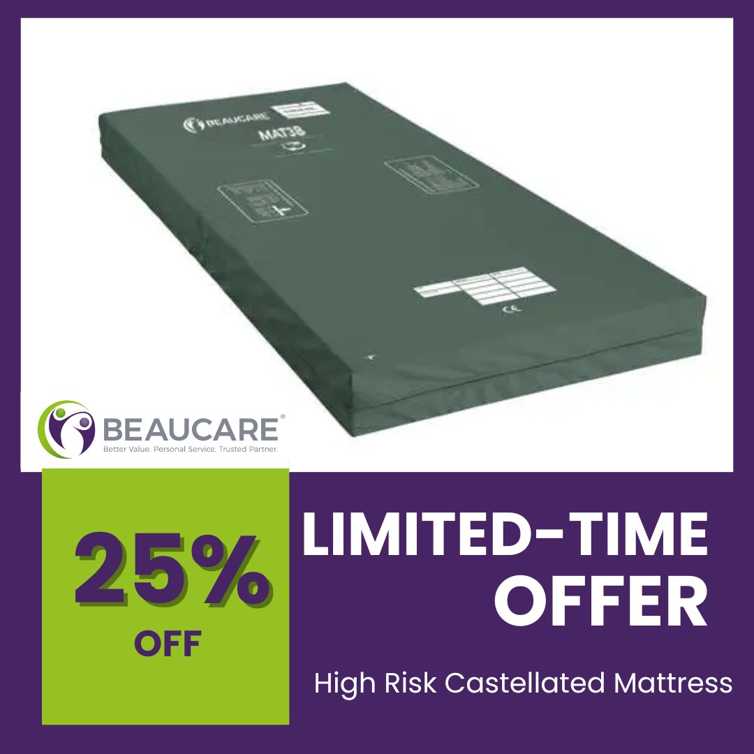 🎉LIMITED-TIME OFFER - 25% OFF🎉

We’re offering an exclusive deal on our High-Risk Castellated Foam Mattress - designed to support pressure care in high-dependency settings.

Now available whilst stocks last.

👉Find more details below:
bit.ly/4nWGioa
#beaucare