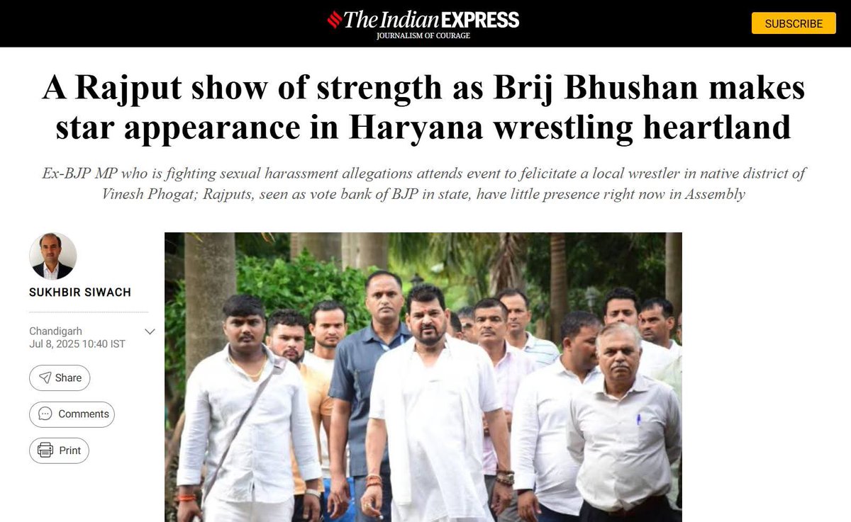 Voice of Kshatriyas (खत्तिय आवाज़) (@kshatriyasvoice) on Twitter photo When Jat leaders speak, it's “moral conscience.”
When Rajputs gather, it's “threatening.”
This is not journalism — it’s caste bias. <a href="/SiwachSukhbir/">Sukhbir Siwach</a> <a href="/IndianExpress/">The Indian Express</a>
Mr Siwach is himself a Jat & hence his prejudice is understandable, but wasn't it the duty of the editors at the When Jat leaders speak, it's “moral conscience.”
When Rajputs gather, it's “threatening.”
This is not journalism — it’s caste bias. <a href="/SiwachSukhbir/">Sukhbir Siwach</a> <a href="/IndianExpress/">The Indian Express</a>
Mr Siwach is himself a Jat & hence his prejudice is understandable, but wasn't it the duty of the editors at the