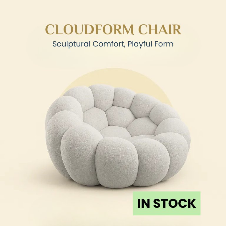 DalaberHome's tweet image. Gallery vibes. Cloud comfort.
The Cloudform Chair wraps you into softness and style.

Product: Cloudform Chair
Price: $600

#StatementSeating #ModernInterior #CloudformChair #DesignThatHugs #zanzibar #SculpturalFurniture