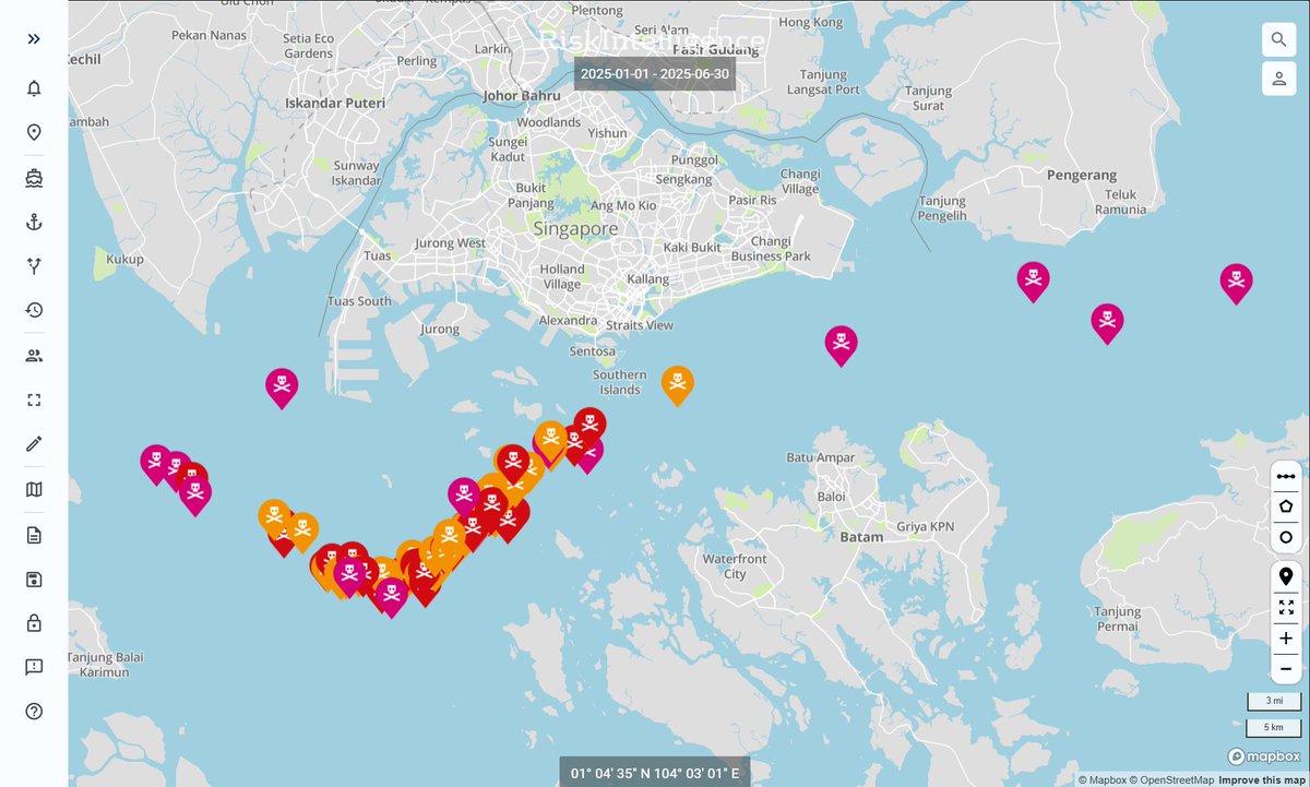 riskstaff's tweet image. #MARSEC: In South East Asia, 85% of vessel boardings during H1 took place on the waters of the Singapore Strait, where 10% of attacks involved container ships. Get more insight with our maritime intelligence system: bit.ly/44qkzgG
#OOTT #maritimesecurity #shipping