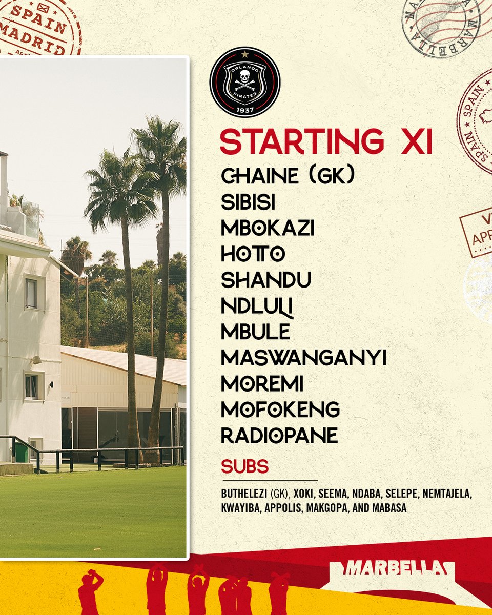 Orlando Pirates (@orlandopirates) on Twitter photo โชโซ๏ธ ๐๐๐๐๐๐๐๐_๐๐ โ ๏ธ
๐ค๐ฟ PRE-SEASON FRIENDLY ๐ช๐ธ
๐ <a href="/OfficialBWFC/">Bolton Wanderers</a>
๐ 11 July 2025
โฐ 11:00 AM
๐ <a href="/MarbellaFCenter/">Marbella Football Center</a>
๐บ <a href="/SuperSportTV/">SuperSport ๐</a>
๐บ Pirates TV (YouTube)
โซโช๐ดโญ
#OrlandoPirates
#OnceAlways โชโซ๏ธ ๐๐๐๐๐๐๐๐_๐๐ โ ๏ธ
๐ค๐ฟ PRE-SEASON FRIENDLY ๐ช๐ธ
๐ <a href="/OfficialBWFC/">Bolton Wanderers</a>
๐ 11 July 2025
โฐ 11:00 AM
๐ <a href="/MarbellaFCenter/">Marbella Football Center</a>
๐บ <a href="/SuperSportTV/">SuperSport ๐</a>
๐บ Pirates TV (YouTube)
โซโช๐ดโญ
#OrlandoPirates
#OnceAlways