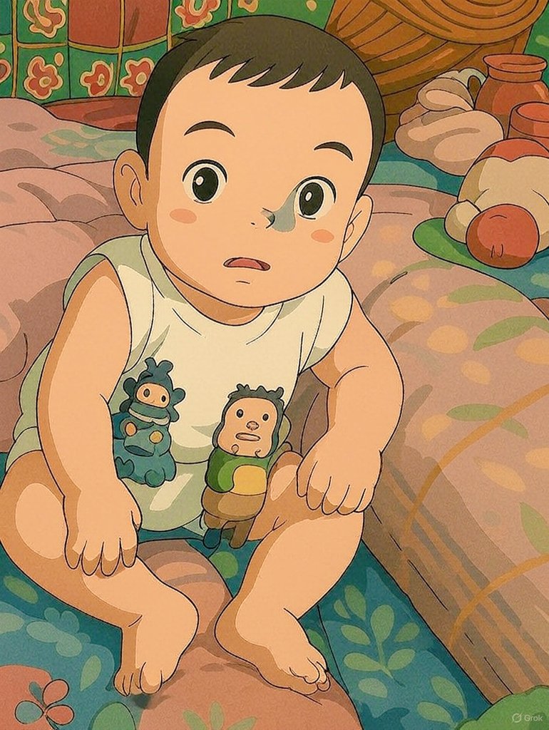 Just a baby and their furry friend having a cozy moment on the bed 🥺🛏️ #babyandstuffedanimal #preciousbond