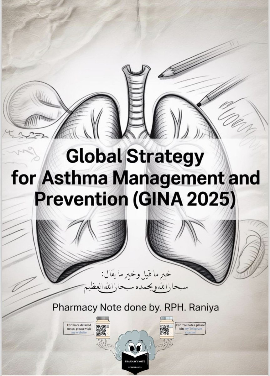 rania1997301's tweet photo. Summary of the 2025 GINA Asthma Guidelines now available on my website:
 🔗 https://t.co/9Ws2dvC4Ew
One-page summary ready to download on my Telegram channel:
 📥 https://t.co/MDSUbAncRx
#Pharmacy #Asthma #GINA2025 #RespiratoryCare  #ClinicalGuidelines #PharmacistNotes https://t.co/wU1CLHvP9m