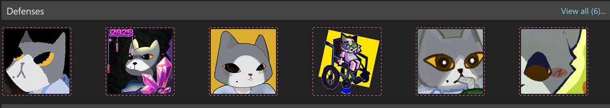 All of my artfight defenses has been Miauguel (and one Meowses) I guess they really are the best ocs I've got 😭❤️