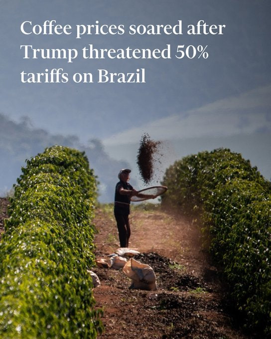 The US president's letter to Brazil is 'sending shockwaves across the coffee industry,' said one trader