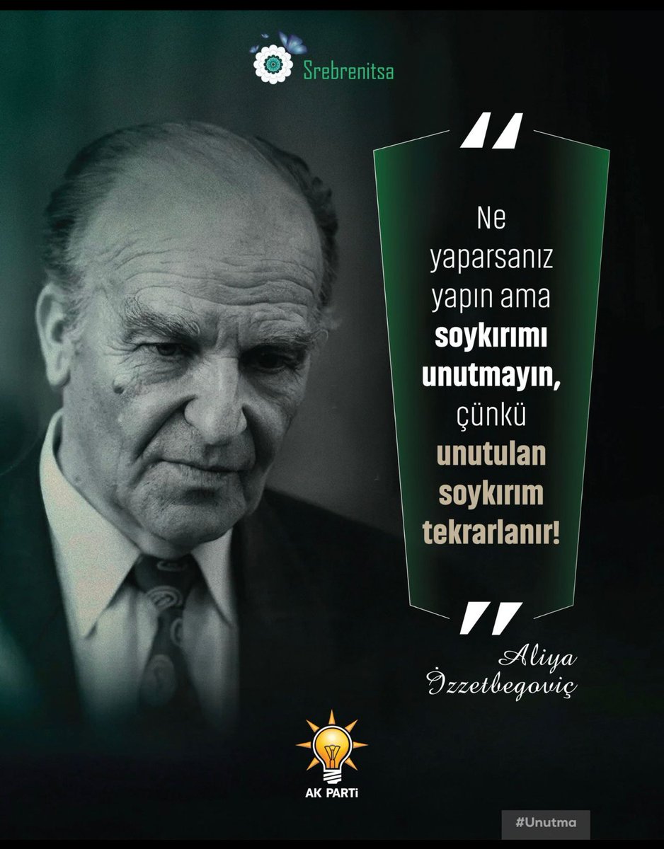 Bugün, Srebrenitsa'yı anmak, sadece yas tutmak değil, aynı zamanda insanlığın onurunu korumak için mücadele etmektir.

11 Temmuz 1995, insanlığın öldüğü yer; Srebrenitsa.
#Sreprenitsa'yı unutmamak için 8372 sebep var.

Tarihe kara bir leke olarak geçen Srebrenitsa Katliamı,