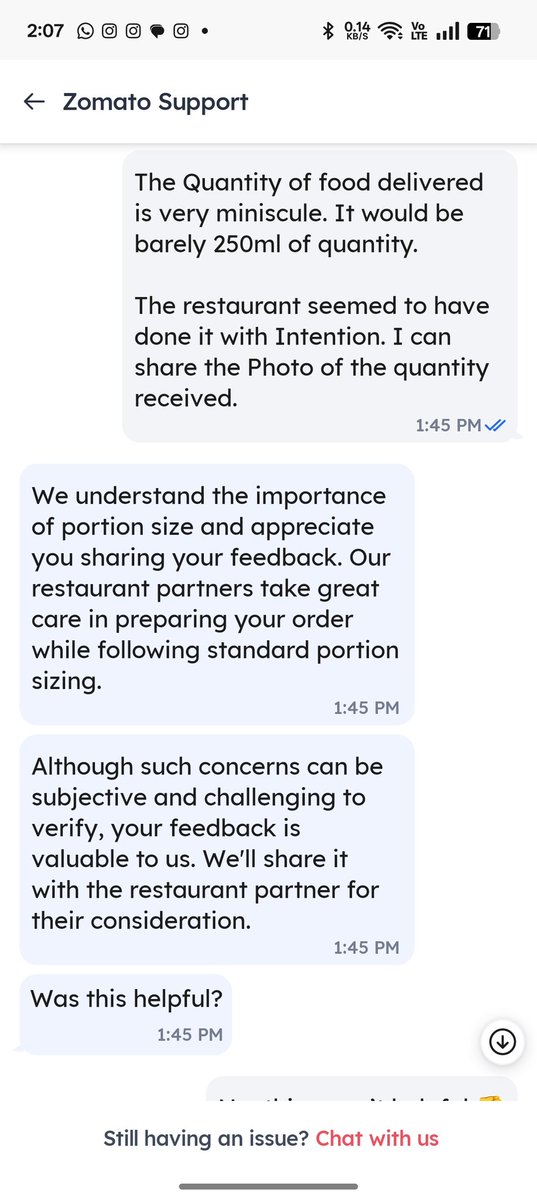 Bg_pratheep's tweet photo. Look at the amount of Support I have been receiving through the Chatbot support.

The Experience is horrible when we are faced with such awkward situation. https://t.co/VWv7dMGvJf