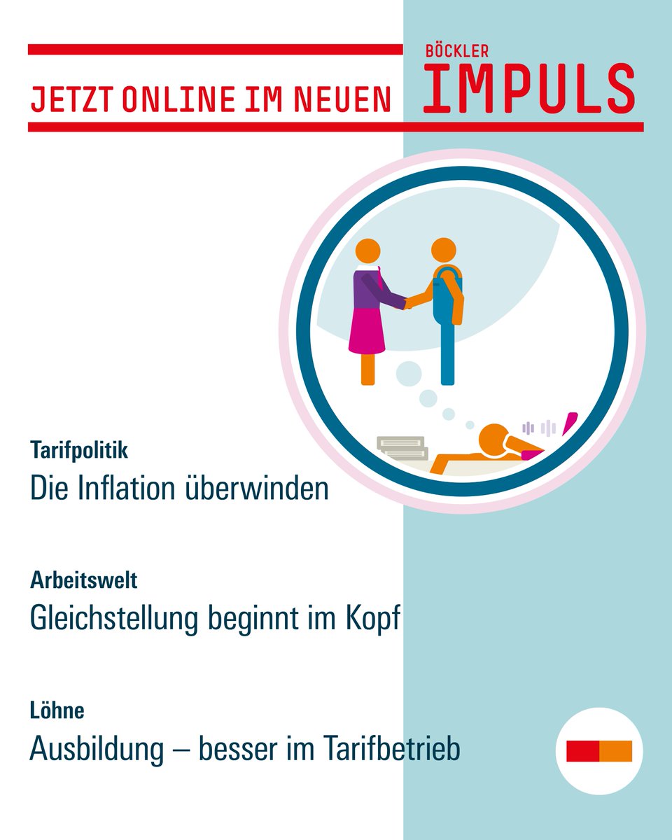 boeckler_de's tweet image. 📢 Neuer Böckler Impuls erschienen 👇
💸 #Tarifpolitik: Die Inflation überwinden
👨🍼👩🦰 #Arbeitswelt: Gleichstellung beginnt im Kopf
👩🔧👨🔬 #Ausbildung: Besser im Tarifbetrieb
🏗️💰 Investitionsförderung: Notwendig, aber mit unnötig teurem Geschenk
🗞️ boeckler.de/de/boeckler-im…