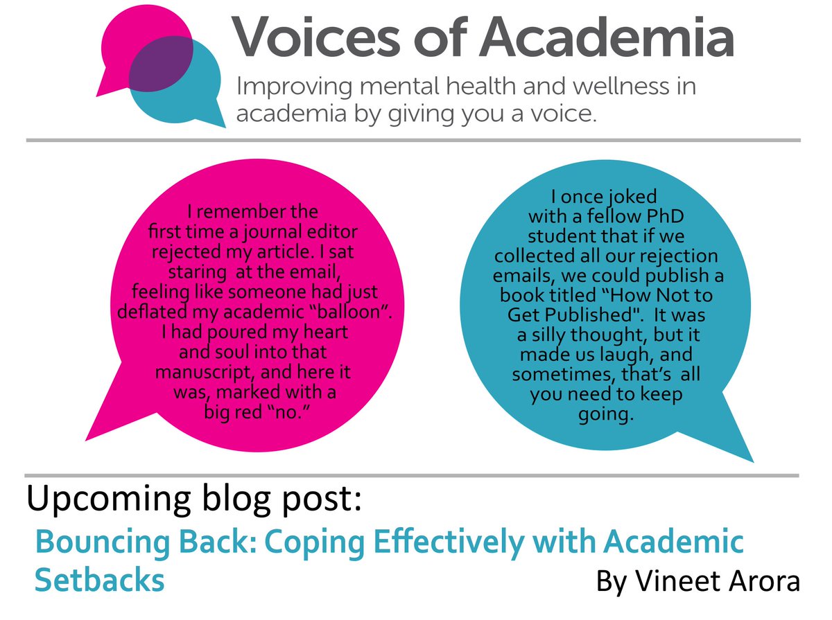 academicvoices's tweet image. 🔜📝 New blog later today!
Bouncing Back: Coping Effectively with Academic Setbacks by Vineet Arora
"It’s easy to doubt yourself, especially when someone else is pointing out flaws in your work"
#AcademicMentalHealth #AcademicChatter
