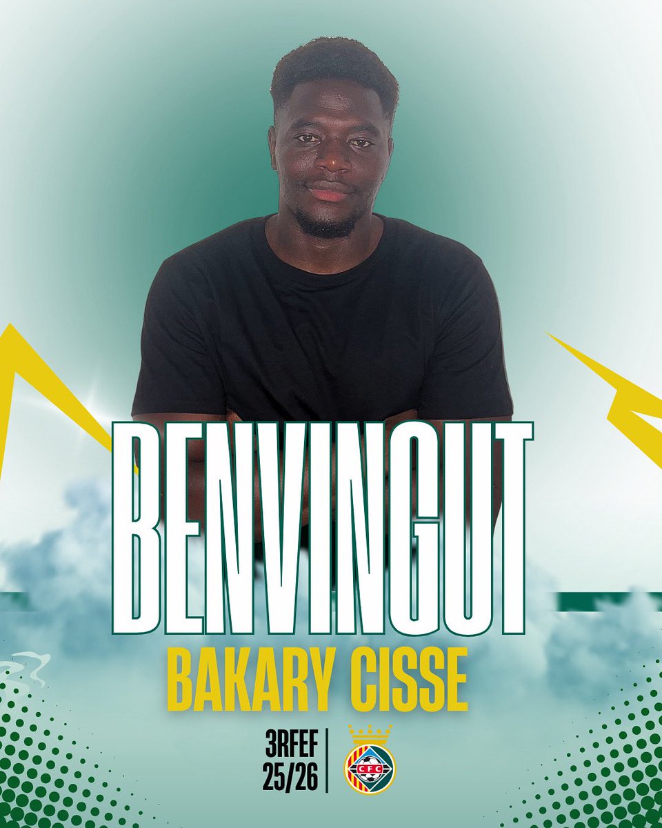 #3rfef5

🤩No volíem tancar la setmana sense una nova cara al club!

👉🏼Us presentem a Bakary Cissé! ⚽L'extrem esquerra prové de <a href="/FCLESCALA/">FC L'ESCALA</a> i ha vestit també les samarretes del <a href="/SDHuesca/">SD Huesca</a> B i <a href="/aeprat1945/">AE Prat</a> . S'ha format a les bases del <a href="/GironaFC/">Girona FC</a> 

💚Benvingut Bakary!

#futcat
