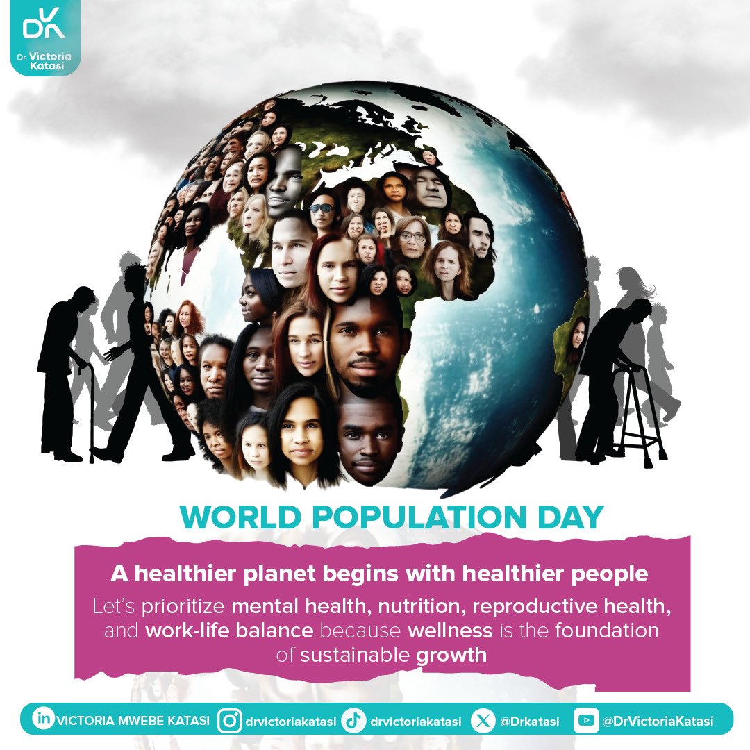 DrKatasi's tweet image. A healthier population fuels a healthier planet.
This #WorldPopulationDay, let’s prioritize mental health, nutrition, reproductive health, and work-life balance because wellness is the root of sustainable growth.
#DVK #PopulationDay #WellnessMatters
