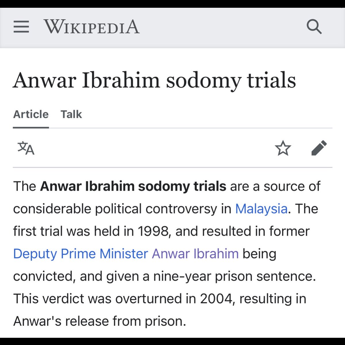 The new US Ambassador to Malaysia Nick Adams has made a career boasting about “foursomes with the boys.” 

The serving Prime Minister of Malaysia has repeatedly been imprisoned for “sodomy.”

Their first meeting will be historic.