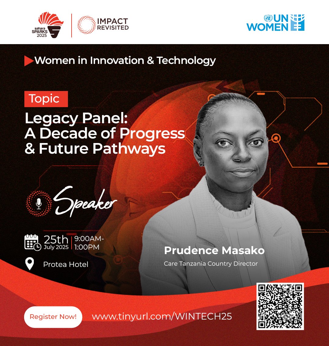 Thrilled to welcome trailblazer Prudence Masako, <a href="/CARETanzania/">CARE Tanzania</a> Country Director to our Legacy Panel: A Decade of Progress and Future Pathways.
With her bold leadership insights, this session promises inspiration and action.
📍 Register now!
#SaharaSparks2025
#ImpactRevisited